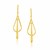 Entwined Teardrop Shape Dangling Earrings in 14k Yellow Gold