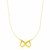Heart Style Flat Infinity Necklace in 14K Yellow Gold
