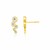 14k Yellow Gold Climber Post Earrings with Circles and Cubic Zirconias