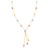 Pebble Station Necklace with Triple Drop in 14k Tri-Color Gold