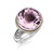 Round Milgrained Pink Amethyst Ring in 18K Yellow Gold and Sterling Silver