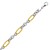 Rolo Link Bracelet with Rope Link Accents in 14K Yellow Gold & Sterling Silver