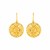 Textured Ribbon Texture Round Drop Earrings in 14k Yellow Gold