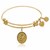 Expandable Yellow Tone Brass Bangle with Initial P Symbol
