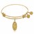 Expandable Yellow Tone Brass Bangle with Cat Symbol