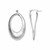 Textured Front to Back Open Oval Earrings in Sterling Silver