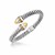 Domed Ended Open Hinge Cable Bangle in 18K Yellow Gold and Sterling Silver
