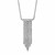 Necklace with Polished and Textured Multi Chain Bar Pendant in Sterling Silver