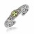 Cushion Green Amethyst Stationed Baroque Open Bangle in 18k Yellow Gold and Sterling Silver