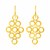 14k Yellow Gold Earrings with Textured Open Circle Motifs