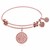 Expandable Pink Tone Brass Bangle with Celtic Round Completeness Of Self Symbol