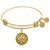 Expandable Yellow Tone Brass Bangle with Compass Personal Direction Symbol