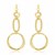Interlaced Textured Oval and Open Circle Earrings in 14K Yellow Gold