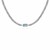 Blue Topaz and White Sapphire Embellished Woven Chain Necklace in Sterling Silver