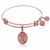 Expandable Pink Tone Brass Bangle with Cowboy Hat And Boot Symbol