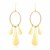Open Oval Drop Earrings with Flat Shiny Teardrop Charms in 14k Yellow Gold