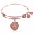 Expandable Pink Tone Brass Bangle with Baby Girl Symbol