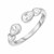 Toe Ring with Teardrops in Sterling Silver with Cubic Zirconia