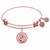 Expandable Pink Tone Brass Bangle with Yin And Yang Perfect Balance Symbol