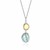 Blue Topaz,  Citrine,  and Diamond Layered Pendant in Sterling Silver