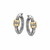 Italian Cable Diamond Accented Hoop Earrings in 18k Yellow Gold and Sterling Silver (.09 cttw)
