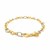 Round Link and Cable Textured Oval Bracelet in 14k Two-Tone Gold (8.80 mm)