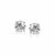 Faceted White Cubic Zirconia Stud Earrings in Sterling Silver(6mm)