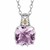 Square Amethyst Fleur De Lis Designed Pendant in 18K Yellow Gold and Sterling Silver