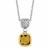 Cushion Style Citrine Necklace in 18k Yellow Gold and Sterling Silver