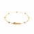 Diamond Shape Faceted Station Chain Bracelet in 14k Tri-Color Gold