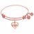 Expandable Pink Tone Brass Bangle with M-Heart-M Symbol