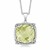 Fancy Square Green Amethyst with White Sapphires Fleur De Lis Pendant in Sterling Silver