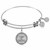 Expandable White Tone Brass Bangle with Maid Of Honor Symbol