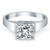 Princess Trellis Solitaire Engagement Ring Mounting in 14k White Gold