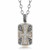 Diamond Accented Cross Motif Rectangular Pendant in 18K Yellow Gold and Sterling Silver (.52 ct. tw.)