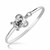 Turtle Motif Slender Bangle in Rhodium Plated Sterling Silver