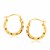 Textured Polished Round Hoop Earrings in 14k Yellow Gold