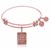 Expandable Pink Tone Brass Bangle with U.S. Army Proud Mom Symbol