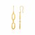 14k Yellow Gold Chain and Soft Rectangular Link Drop Earrings