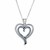 Sterling Silver Double Heart Pendant with Blue Topaz