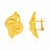 14k Yellow Gold Puffed Wavy Marquise Motif Post Earrings