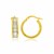 Hoop Earrings with Textured Style in 14K Two-Tone Gold