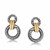 Alternate Graduated Round Cable and Polished Chain Link Drop Earrings in 18k Yellow Gold and Sterling Silver