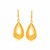 Puffed Teardrop Motif Dangling Earrings in 14k Yellow Gold