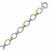 Diamond Cut Cable Style Chain Rhodium Plated Bracelet in 18K Yellow Gold and Sterling Silver