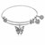 Expandable White Tone Brass Bangle with Grand Daughter Symbol