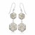 Hexagon Motif Rutilated Quartz Dangling Earrings in Sterling Silver