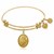 Expandable Yellow Tone Brass Bangle with Faith Hope and Charity Symbol