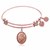 Expandable Pink Tone Brass Bangle with Faith Hope and Charity Symbol