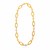 14k Yellow Gold and Diamond Oval and Crescent Moon Link Necklace (1/10 cttw)